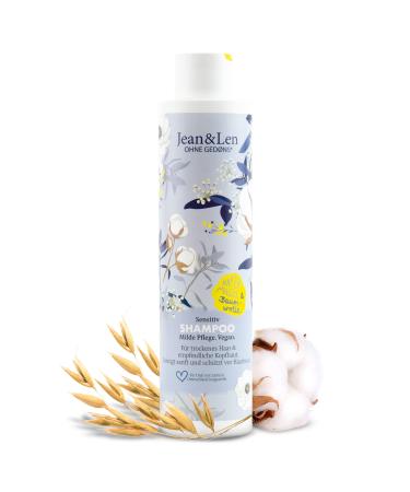 Jean & Len Shampoo Sensitive Oat Milk & Cotton gently cleanses and protects against hair breakage for dry hair and sensitive scalps without parabens and silicones vegan 10.14 Fl. Oz.