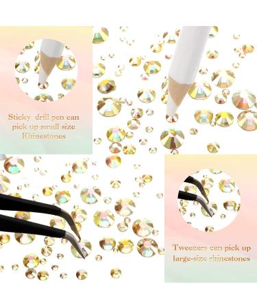 2000 Flat Back Gems Rhinestones Set with Tweezer and Pen - 6 Sizes (1.5-6 mm) Round Crystal Rhinestones for Crafts, Nails, Clothes, Shoes - Metallic Sunshine - Buy Online on SooperMarket.com