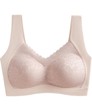 Angxiwan Ladies Bustier Yoga Bralette - Seamless Breathable Cross Back Design Spaghetti Straps Medium Zipper Front - Stylish Comfort in Beige XXL - Buy Online on SooperMarket.com