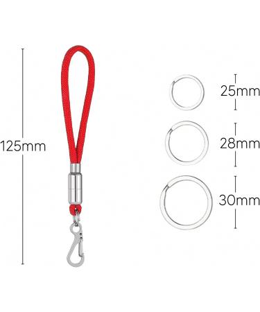Buy Durable Nylon & Stainless Steel Materium Key Rings with Mini Carabiner | 3-Pack Red Keychains for Lanyards & Paracord - Buy Online on SooperMarket.com