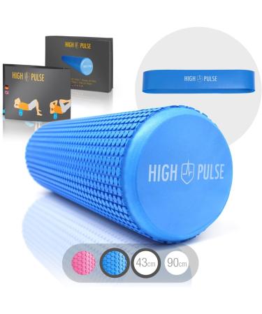 High Pulse Fascia Roll - Pilates Foam Roller with Fitness Band & Free Poster | 43 cm - Ideal for Muscle Strength & Fascia Massage - Buy Online on SooperMarket.com