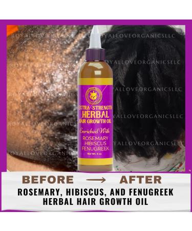 Extra-Strength Herbal Hair Growth Oil - Rosemary Hibiscus & Fenugreek - 4 oz for All Hair Types | International Shipping Available - Buy Online on SooperMarket.com