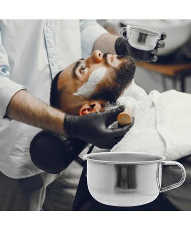 Premium Stainless Steel Shaving Bowl Set - 5pcs Large 4.3 Mug with Handle for Home & Barber Shop Use - Buy Online on SooperMarket.com