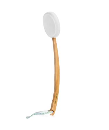 Lotion Applicator for Your Back  Legs  Feet - Sunscreen Applicator - Long Curved Easy Reach Wooden Handle Body Brush for Suntan  Sunless Self-Tanning  Skin Cream  Acne  Body Wash - Elderly Aid