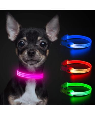 Buy YFBRITE LED Cat & Dog Neck Band - Adjustable Reflective Safety Collar in Pink XS - Comfortable Glowing Puppy Straps - Buy Online on SooperMarket.com