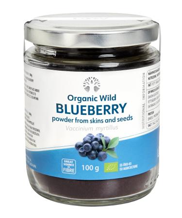LOOV Wild Blueberry Powder Organic (Pomace Powder) Wild-Crafted from Nordic Forests Made of Wild Bilberry Skins and Seeds Only no Added Sugar High in Fiber 100 g 100.0 grams