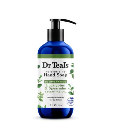 Dr Teal's Gentle Exfoliating Liquid Hand Soap Eucalyptus & Spearmint Essential Oil 12.5 fl oz (Packaging May Vary)