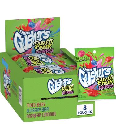 Gushers Fruit Flavored Snacks, Super Sour Berry, Gluten Free, 4.25 oz, 8 ct
