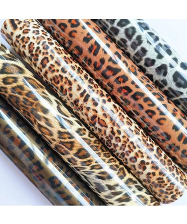 ZAIONE Leopard Heat Transfer Vinyl 5 Pack - Brown Cheetah Print HTV Iron on Sheets - Animal Pattern Bundle for DIY Crafts - Buy Online on SooperMarket.com