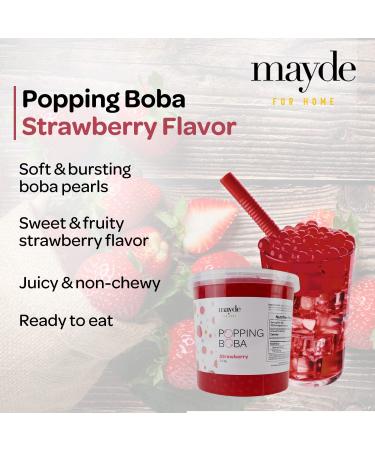 Mayde Popping Boba Pearls - Strawberry Flavor | 7 Pounds - For Drinks, Desserts, Breakfast Bowls - Buy Online on SooperMarket.com