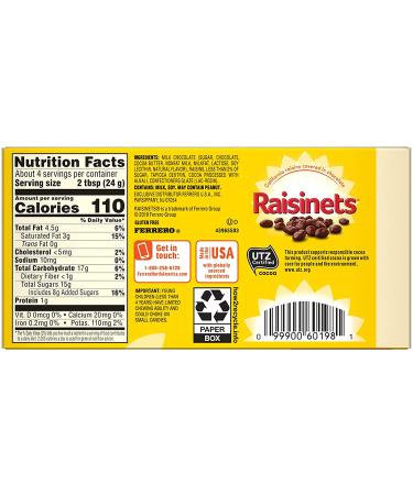 Milk Chocolate Raisinets - California Raisins - Movie Theater Candy Box - Halloween Treats - 3.1 oz (15 Pack) - Buy Online on SooperMarket.com