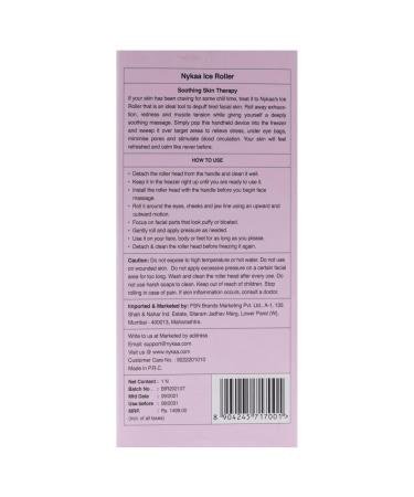Nykaa Naturals Ice Roller for Face Toning - Reduces Clogged Pores & Improves Absorption - Pink Massage Tool - Shop Internationally - Buy Online on SooperMarket.com