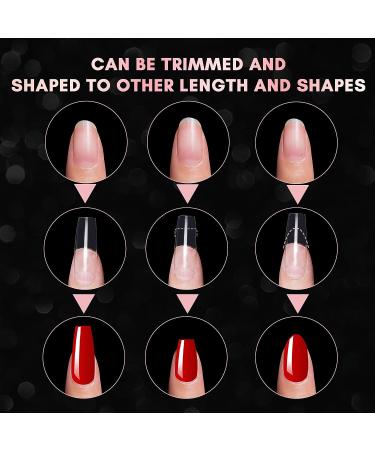 Makartt Half Cover French Nail Tips - 500 Clear Acrylic Fake Nails for Women - Medium Press On Nails - Soak Off False Nails - 10 Sizes for Nail Salons and DIY Nail Art - Buy Online on SooperMarket.com