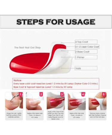 White Nail Polish - Nail Gel Polish - Quick Dry Nail Varnish - Long Lasting Chip Resistant Soak Off UV LED Nail Lamp Gel Polish Nail Art Manicure DIY Home - Buy Online on SooperMarket.com