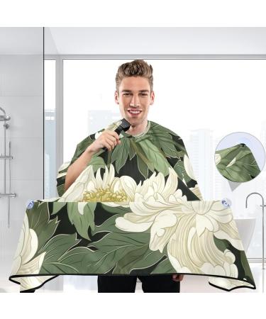 Kigai White Flowers Barber Cape | Waterproof Hair Cutting Cape for Men & Women - Adjustable Snap Closure Professional Salon Accessory - Buy Online on SooperMarket.com