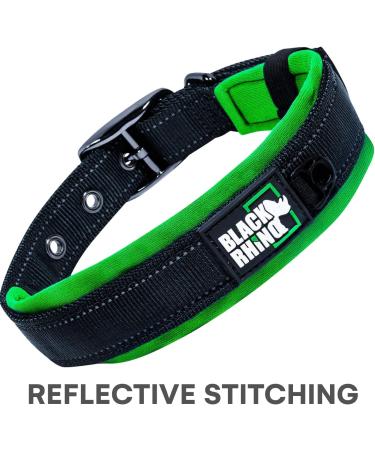 Black Rhino Comfort Collar | Super Soft Neoprene Dog Collar for All Breeds | Adjustable Reflective Weatherproof - Aqua/Gray Small - Buy Online on SooperMarket.com