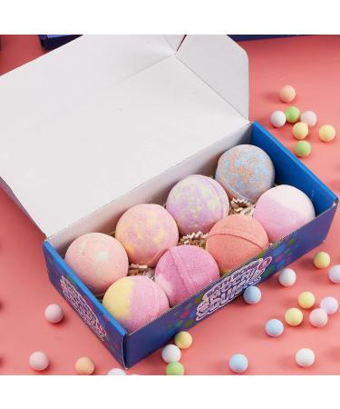 8 Pack Bubble Bath Bombs for Kids with Surprise Toy - Natural Essential Oil Fizzies Set - Kids Safe Christmas Gift - Buy Online on SooperMarket.com