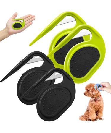 Pulunto dog comb for pets open knots comb for hair fur hair fur care trimmer brush comb puppy pet 4 pieces green + black unit size