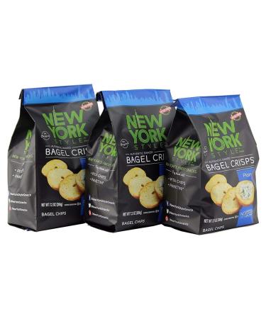 New York Style Bagel Crisps, Plain, 7.2 Ounce (Pack of 3)