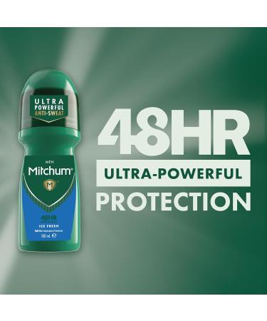 Mitchum Men 48HR Protection Roll-On Deodorant & Antiperspirant Ice Fresh Dermatologist Tested 100 ml (Pack of 1) - Buy Online on SooperMarket.com