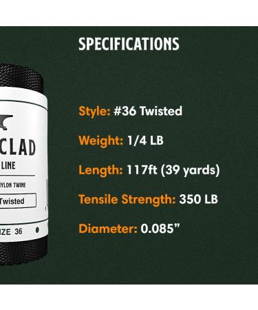 Ironclad Supply Tarred Bank Line 100% Nylon Twine - Heavy Duty for Fishing, Hunting, Camping - 1 lb #36 Twisted - Buy Online on SooperMarket.com