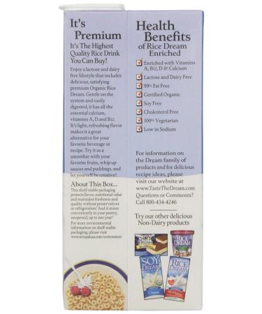 Rice Dream Organic Rice Drink Original 32oz (Pack of 12) - Plant-Based Dairy Alternative - Buy Online on SooperMarket.com