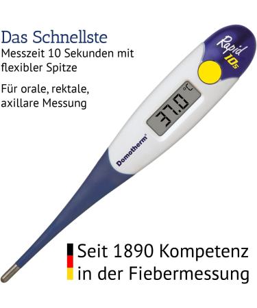 Domotherm Rapid 10s - Fast & Accurate Fever Thermometer for Quick Body Temperature Measurement (10 Seconds) - International Shipping Available - Buy Online on SooperMarket.com