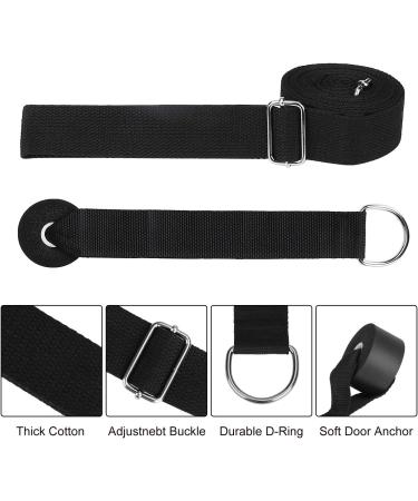 Maoxintek Yoga Belt Leg Extensor - Fitness Stretch Band for Dance Ballet & Gymnastics - Long Cotton Loop with Door Anchor - Black - Buy Online on SooperMarket.com