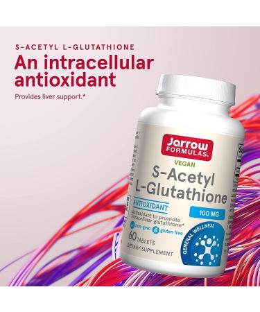 Jarrow S-Acetyl-L-Glutathione 100mg - 60 Vegan Tablets - Gluten Free - Non-GMO - Buy Online on SooperMarket.com