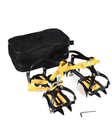 EVTSCAN 1 Pair of 10-Teeth Crampons Strap Binding Type Ice Grips Slip Resistant Cleats for Hiking