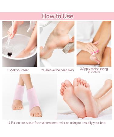 Sibba 4 Pairs Moisturizing Gel Heel Socks Cracked Heel Gel Lined Infused Toeless Spa Socks for Women Soft Cotton Silicone Ventilate Heel Sleeves Open Toe Foot Care Treatment Overnight (Multicolor) 4 Pairs Black+Pink+Gray+Green 4.0 - Buy Online on SooperMarket.com