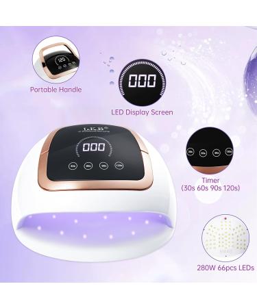 Professional 268W UV LED Nail Lamp with Automatic Sensor/4 Timer Setting/Large LCD Touch Screen Nail Dryer UV Lamps for Gel Nails Curing Lamp for Fingernail and Toenail Home Salon off-white - Buy Online on SooperMarket.com