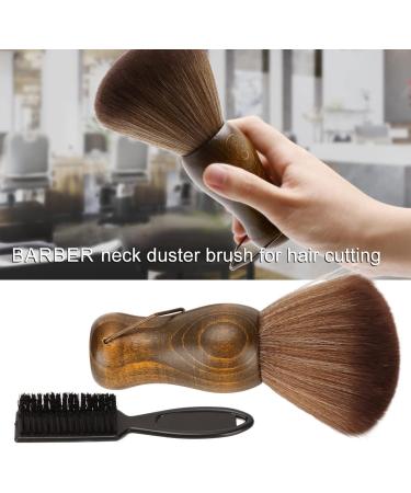 Neck Duster and Black Plastic Brush Fast Cleaning Neck Dust Brush with Nylon Bristles and Wooden Handle Neck Hair Cleaning Brush with Stand Up Base Practical Barber Accessories for Hair Cutting - Buy Online on SooperMarket.com