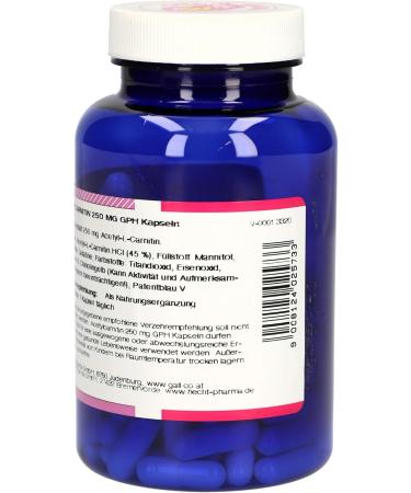 Gall Pharma Acetylcarnitine 250 mg Capsules - 120 Pieces | Boost Energy & Support Brain Health - International Shipping Available - Buy Online on SooperMarket.com