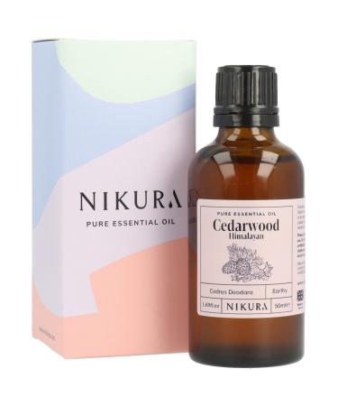 Nikura Cedarwood (Himalayan) Essential Oil - 50ml | 100% Pure Natural Oils | Perfect for Aromatherapy Diffusers Humidifier Bath | Great for Repelling Moths Insects Focus | Vegan & UK Made