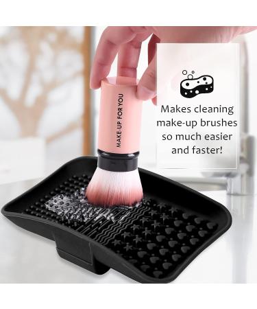 Silicone Makeup Brush Cleaner Mat with Back Strap - Beauty Tool for Cleaning All Brushes - Buy Online on SooperMarket.com