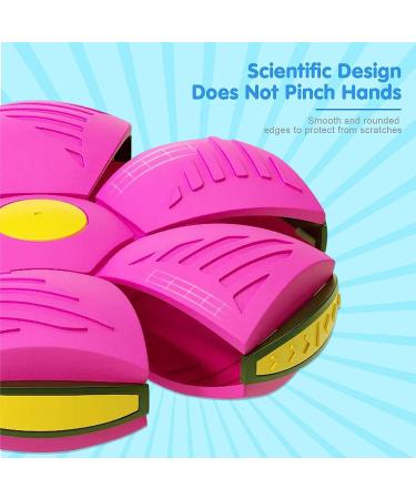 WACURRENTHYD New UFO Pet Flying Saucer Ball Portable Flying Toys Creative Fly Saucer Stomp Magic Balls Magic Frisbee Dog Toy Ball Fun Puppy Interactive Flying Flat Throw Disc Balls Toy (Pink) - Buy Online on SooperMarket.com