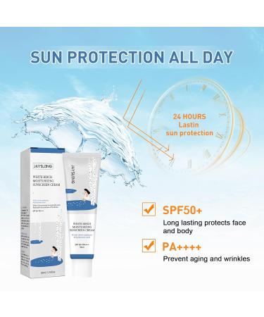 Hydrating Face Sunscreen Moisturizer SPF 50+ PA++++ | Birch Juice Sun Cream No White Cast All Skin Types - Buy Online on SooperMarket.com