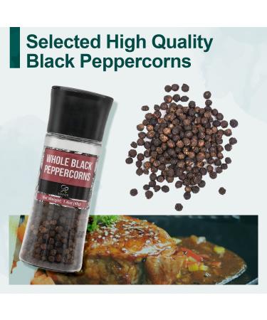 Soeos Salt and Pepper Grinder Set with Rainbow Peppercorns, Black Peppercorns, White Sea Salt, and Pink Salt - 9.8oz (277.82g) Total Spice - Plastic Bottle Grinder Included - Buy Online on SooperMarket.com