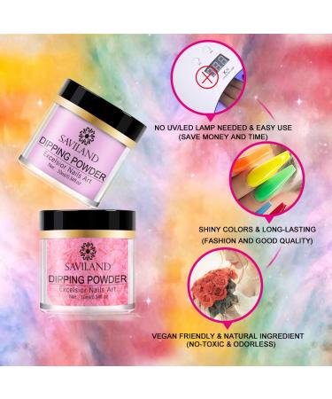 Saviland Glitter & Neon Dip Powder Set - 12 Spring Summer Colors for Fast & Easy Nail Art at Home - Buy Online on SooperMarket.com