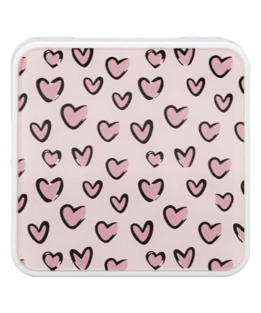 Biitfuu Contact Lens Case Contact Lens Case Portable Love Series Plastic Cartoon for Office (Black Side Love)