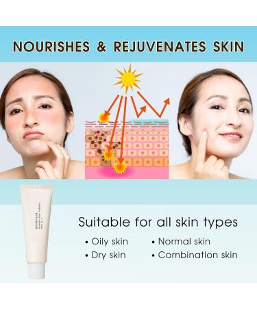 Sunscreen SPF 50+ Sun Cream with Rice + Probiotics Moisturizing Suncream Sun Lotion for Face Body UVA&UVB Protetion Refreshing Non-Greasy No White Cast with Rice Extracts 2 * 50ml 1 - Buy Online on SooperMarket.com