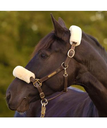 Lambskin Nasal Belt for Horses | Christ Nose Protection & Bridle Accessory - Available in Beige Brown Gray & Black - Buy Online on SooperMarket.com