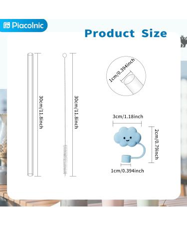 10 Pack Replacement Straws for Stanley 40 oz 30 oz Tumbler 12 inch Long Reusable Plastic Colorful Straws with Cleaning Brush and 2 Straw Cover Compatible with Stanley Cup Mug Accessories - Buy Online on SooperMarket.com
