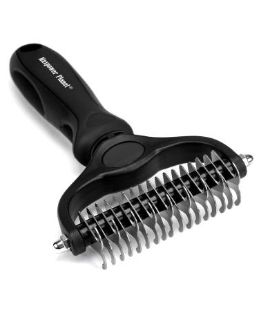 Maxpower Planet Dog Brush - Double Sided Deshedding Dematting Tool - Undercoat Rake Dog Cat Brush Dog Brushes Shedding Hair - Dog Grooming Brush Long Haired Cats - Cat Grooming Brush Pet Comb Black