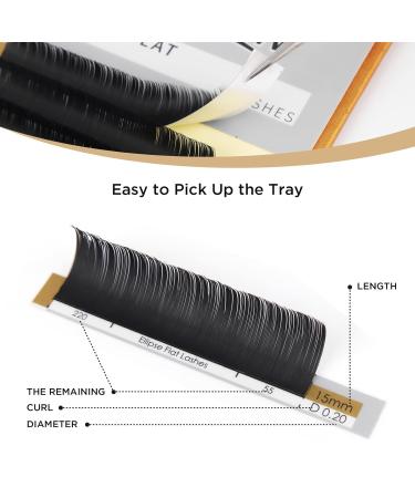 LashView 0.20mm D Curl Ellipse Flat Eyelash Extensions - Soft & Easy Application Mixed Tray (1 Pack) - Buy Online on SooperMarket.com