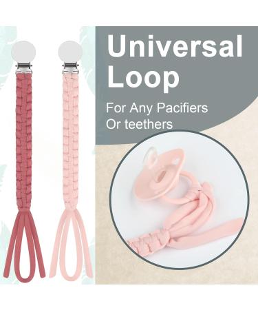 Kowlone Pacifier Clip for Baby Boys Girls Braided Pacifier Straps Binky Clips Chain Leash Holder Handmade Baby Shower Birthday Christmas 2 Pack(Pink Bean Paste Red) A: Pink Bean Paste Red - Buy Online on SooperMarket.com