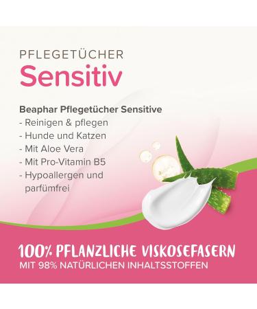 Beaphar Sensitive Wipes for Dogs & Cats - 30 Pieces | Gentle Pet Care for Allergies & Sensitive Skin - Buy Online on SooperMarket.com