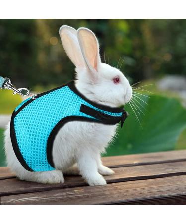 Adjustable Soft Rabbit Dishes & Mesh Harness - Outdoor Care for Small Pets (M Blue Pink) - Buy Online on SooperMarket.com