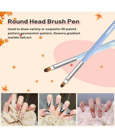 ANGNYA 7Pcs Nail Art Brush Set - Gel Nail Brushes for Nail Art Design and Painting - Ideal for Poly Gel and Acrylic Application - 7 Colors Available - Buy Online on SooperMarket.com